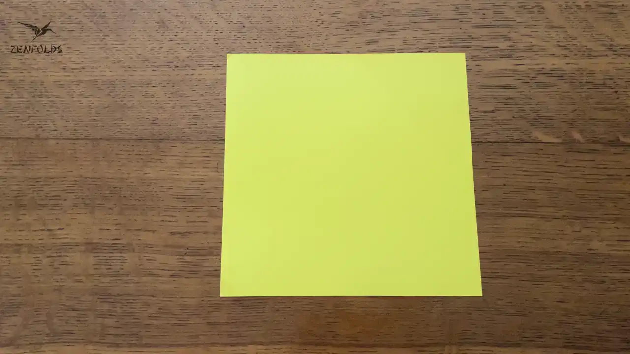 yellow square origami sheet