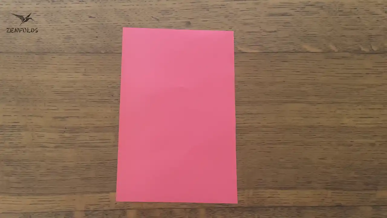 rectangle origami sheet in portrait orientation