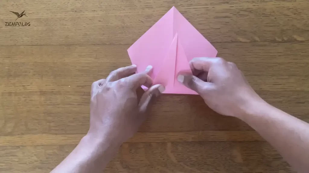 pink kite base folded in half