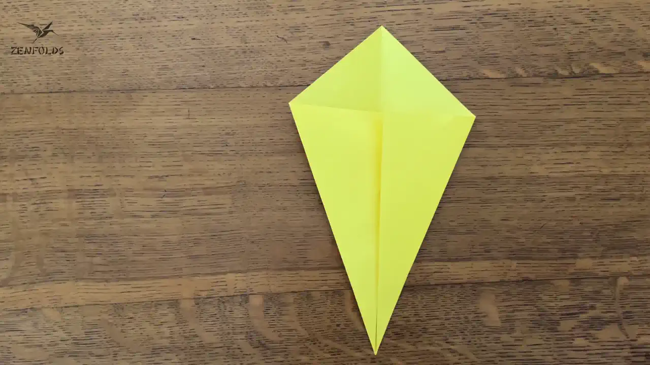 yellow origami kite base