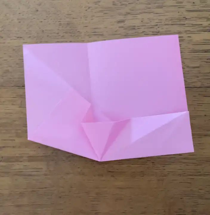 pink origami swivel fold